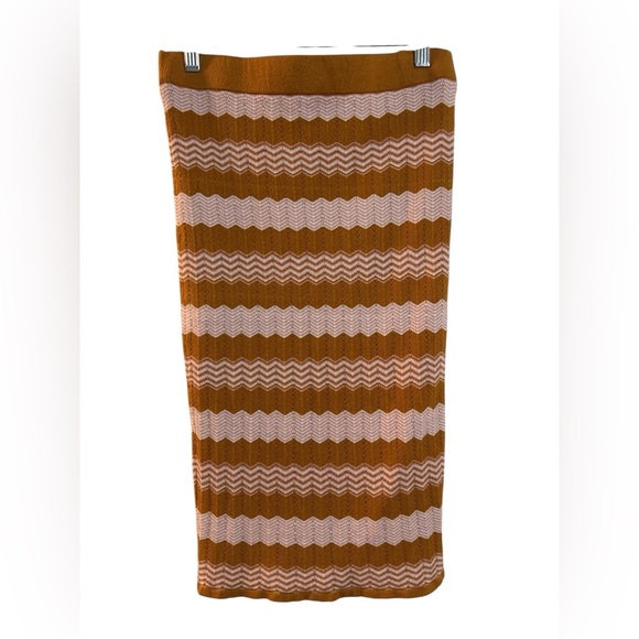 Forever 21 Orange, Pink and Cream Striped Pencil Skirt - Picture 3 of 4